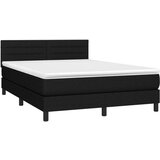  Box spring s madracem LED crni 140x190 cm od tkanine | shoptok.hr
