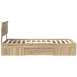  Krevetna konstrukcija s uzglavljem Sonoma hrast 90 x 200 cm | shoptok.hr