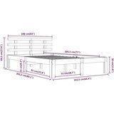  Posteljni okvir iz trdnega lesa 160x200 cm, (20645467) | Shoptok.si