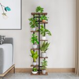 Kondela Kovinsko stojalo za rože, črna/rustikalni les, LEDOR TIP 4 | Shoptok.si