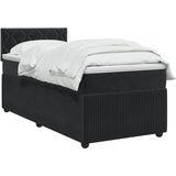  Boxspring krevet s madracem Crna 90 x 190 cm Baršun | shoptok.hr