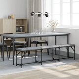  Blagovaonska klupa svjetlosiva 186 x 32 x 45 cm čelik i tkanina | shoptok.hr