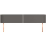  Vzglavje z ušesi sivo 183x16x78/88 cm umetno usnje, (20932154) | Shoptok.si