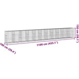vidaXL Gabionska košara s poklopcem 1100x100x150 cm pocinčano željezo | shoptok.hr