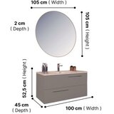 Hanah home Kupatilski ormarić sa umivaonikom i ogledalom (2 komada) Serenity Grey | Eponuda.com