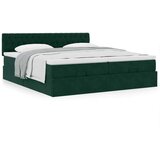  Okvir kreveta s madracima tamnozeleni 200x200cm baršunasti | shoptok.hr