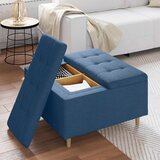  Otoman za pohranu s jastukom Plava 80 x 80 x 45 cm tkanina | shoptok.hr