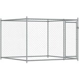  Pasji boks z vrati siv 6x2x1,5 m pocinkano jeklo | Shoptok.si