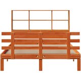 vidaXL Knjižna postelja brez vzmetnice vošč. rjava 140x190 cm borovina | Shoptok.si