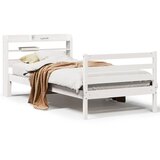 vidaXL Okvir kreveta s uzglavljem bijeli 75x190 cm od borovine | shoptok.hr