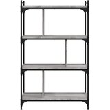  Regal za knjige 4 razine siva boja hrasta 76x32x123 cm drveni | Eponuda.ba