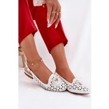 Boto Perforated Ballerinas With Open Heel White Navinnia | Shoptok.si