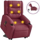  Električni masažni naslonjač na podizanje od tkanine boja vina | shoptok.hr