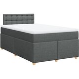 vidaXL Box spring postelja z vzmetnico temno siva 120x200 cm blago, (21305297) Cene