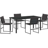  Vrtni set za objed 5 pcs Crna 160 x 80 x 73 cm | shoptok.hr