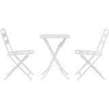 Bistro set za vrt 3 pcs Bijelo Čelik | Eponuda.com