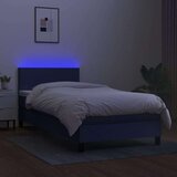  Krevet box spring s madracem LED plavi 90x200 cm od tkanine | shoptok.hr