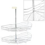 vidaXL Kuhinjska košara 2-nadstropna srebrna 180 stopinj 75x38x80 cm | Shoptok.si