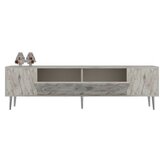 Hanah home tv polica Dekop3 ephesus marble silver