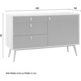 Bessagi Home retro komoda lena, hrast, siva | Shoptok.si