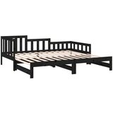  Dnevni ležaj na izvlačenje crni 2x(90x200) cm masivna borovina | shoptok.hr