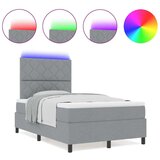 vidaXL Krevet s podnožjem s madracem i LED svjetlom svijetlo sivo 120x190 cm | shoptok.hr