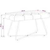  Klupa s gumbastim tkanjem Svjetlosiva 80 x 40 x 46 cm Tkanina | shoptok.hr