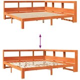  Krevet s regalom za knjige bez madraca 180x200 cm od borovine | shoptok.hr