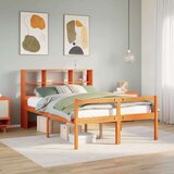 vidaXL Knjižna postelja brez vzmetnice vošč. rjava 150x200cm trden les | Shoptok.si
