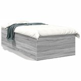 vidaXL Posteljni okvir siva sonoma 100x200 cm inženirski les | Shoptok.si