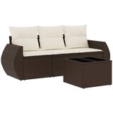  4-dijelni set vrtnih sofa od poliratana s jastucima smeđi | shoptok.hr