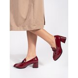 GOODIN Burgundy women's loafers with heels | shoptok.hr