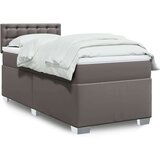 vidaXL Box spring postelja z vzmetnico siva 100x200 cm umetno usnje, (21321281) | Shoptok.si