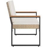  Zunanja klop Bež in smetanasto bela 107 x 61 x 80 cm poli ratan, (5000272927) | Shoptok.si