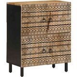 vidaXL Komoda 60x33,5x75 cm trden robusten mangov les in kovina | Shoptok.si