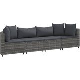  The Living Store Vrtna sedežna garnitura 4-delna z blazinami siv poli ratan - Vrtna Sedežna Garnitura, (21460599) | Shoptok.si