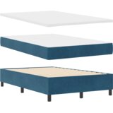 Box Postelja s vzmetnico Temno modra 120x200 cm Žamet, (22052184) | Shoptok.si