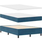 Box Spring Krevet s Madracem Tamno Plave Boje 120x200 cm Baršun | shoptok.hr