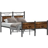 vidaXL Posteljni okvir brez vzmetnice hrast 120x190 cm inženirski les Cene