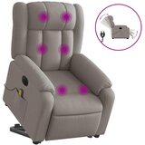 Maison Chic Električni masažni naslanjač - Relax naslanjač s funkcijo vstajanja taupe, (22061143) | Shoptok.si