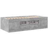  The Living Store Dnevna postelja s predali betonsko siva 100x200 cm inž. les - Dnevna Postelja, (21446237) | Shoptok.si