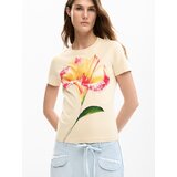 Desigual Majica temno rumena / rdeča / volneno bela | Shoptok.si