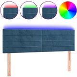 Maison Chic led posteljno vzglavje - vzglavna omarica - nočna omarica temno modro 144x5x78/88 cm žamet, (21710420) | Shoptok.si