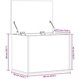 vidaXL Škatla za shranjevanje betonsko siva 60x42x46 cm inženirski les | Shoptok.si
