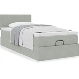 vidaXL Okvir kreveta s madraca svijetlosivi 90x200cm baršunasti | shoptok.hr