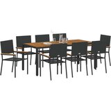  Vrtni set za objed 9 kom. Crna poliratan | shoptok.hr