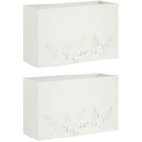  Vrtna saksija 2 kom. Bijela 80 x 30 x 49 cm Čelična vrata | shoptok.hr