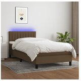  Krevet box spring s madracem LED tamnosmeđi 90x190 cm tkanina | shoptok.hr