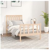 vidaXL Posteljni okvir z vzglavjem 100x200 cm trdna borovina Cene