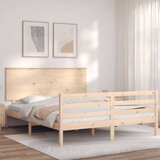  Posteljni okvir z vzglavjem 160x200 cm trden les | Shoptok.si